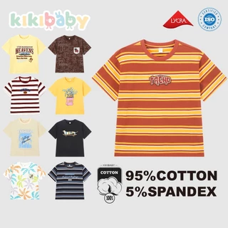 [130-160]kikibaby เสื้อยืดแนวสตรีท โอเวอร์ไซส์ เสื้อยืด สำหรับเด็กโต เสื้อลายทางTB