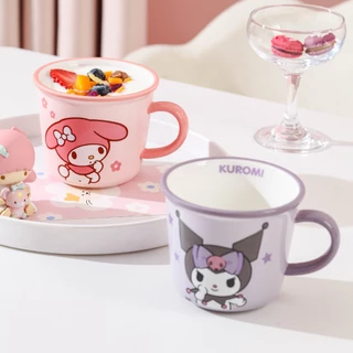 แก้วเซรามิก Sanrio แก้วใส่นม ใช้กับไมโครเวฟได้ ใช้กับเครื่องล้างจานได้ มาพร้อมกล่อง ของขวัญน่ารักๆ