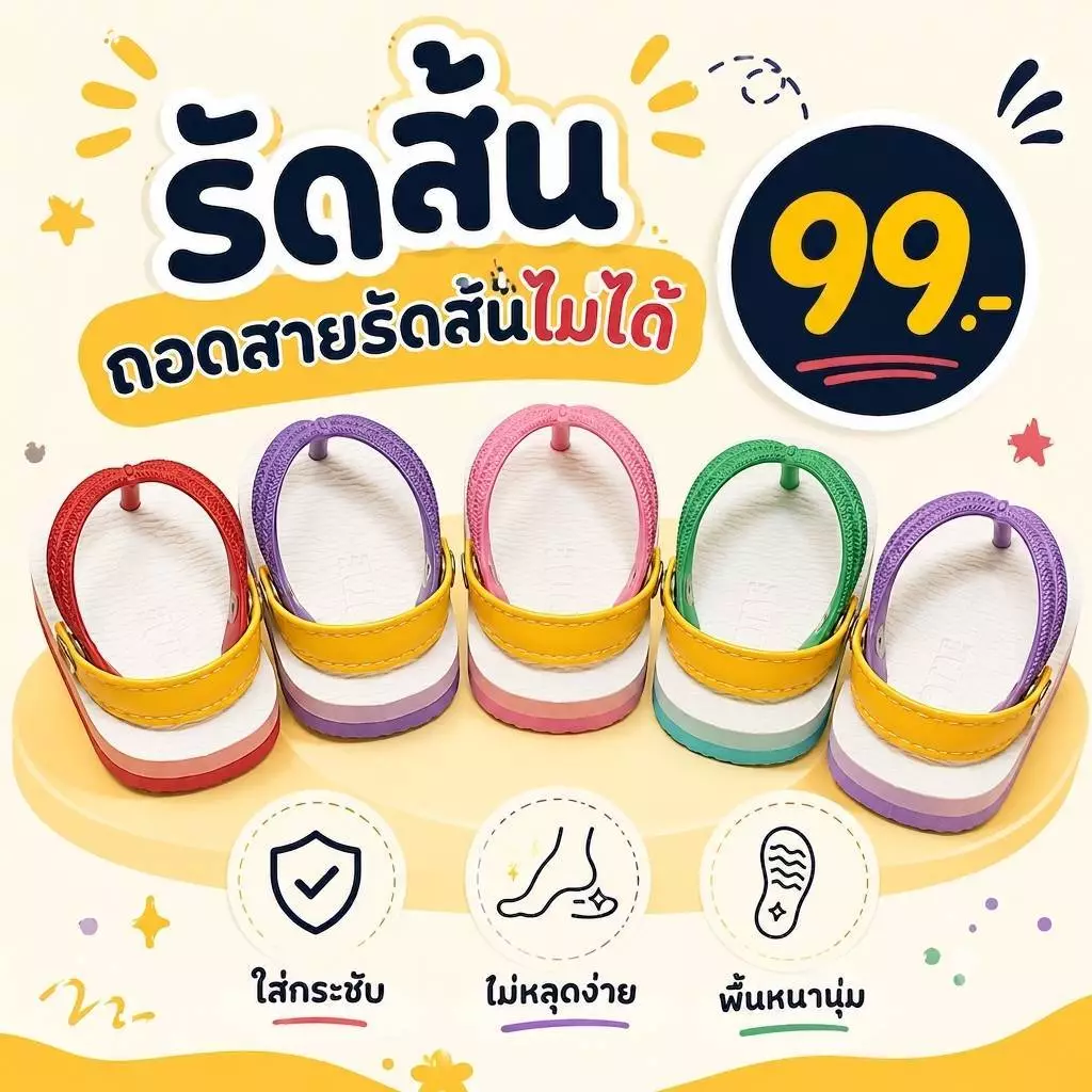 taotae รองเท้าแตะเด็ก รัดส้น แบบถอดสายร้ดส้น ไม่ได้นะคะ