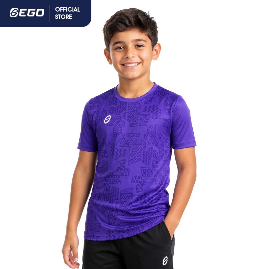 EG1024(KIDS) เสื้อฟุตบอลคอกลมพิมพ์ลายแขนสั้น EGO SPORT