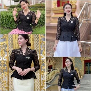 SALE! ไม่ครบไซส์ เสื้อลูกไม้อัดกาวทั้งตัว-สีดำ (TLD) ใส่เข้ารูปทรงสวย มีหลายแบบหลายไซส์ให้เลือก