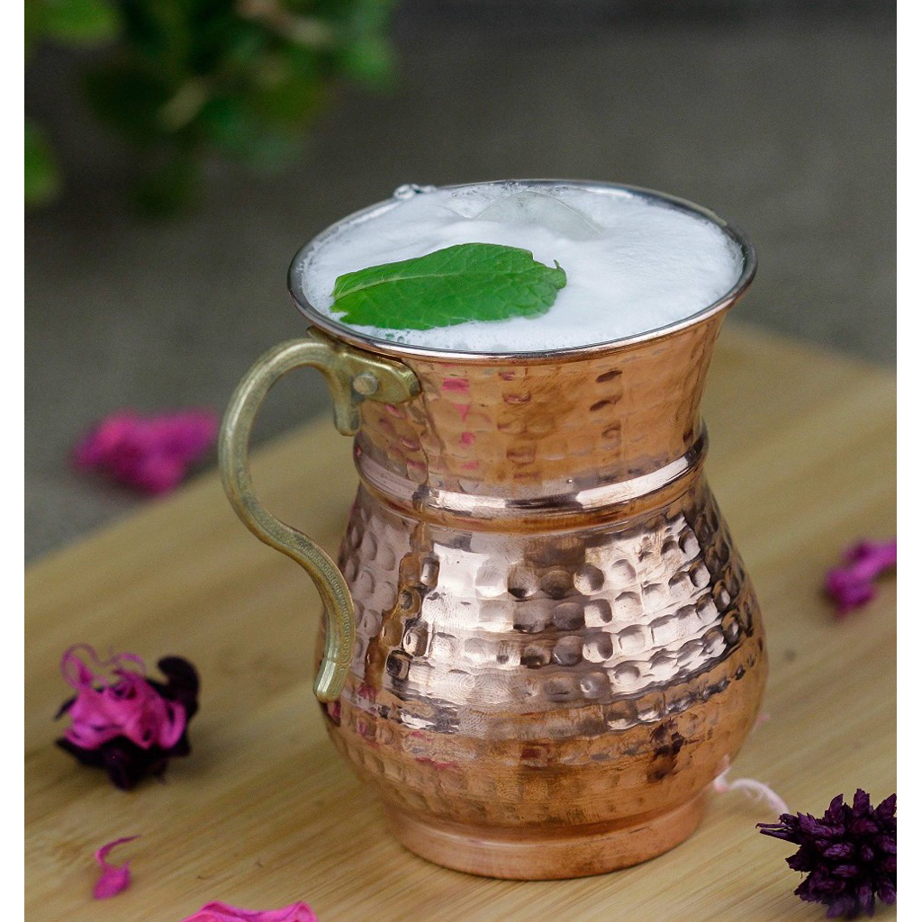 แก้วทองแดงสไตล์ตุรกีแท้ (Turkish Copper Cup / Ayran Mug) – งานตอกลายแฮนด์เมด 250 ml