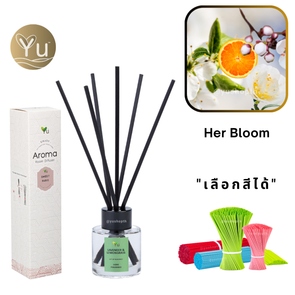 🌟 กลิ่น Her Bloom (เฮอร์ บลูม) | Room Diffuser ก้านไม้หอม : กลิ่นคล้าย Berberry Her Blossom EDT | ขว