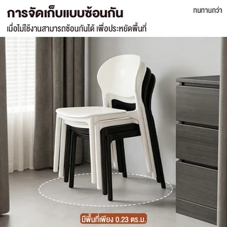 (ซื้อ 1 แถม 1 ) เก้าอี้กินข้าว เก้าอี้พลาสติก เก้าอี้ เก้าอี้พลาสติกมีพนักพิง สไตล์เรียบง่าย Plastic Dining Chair