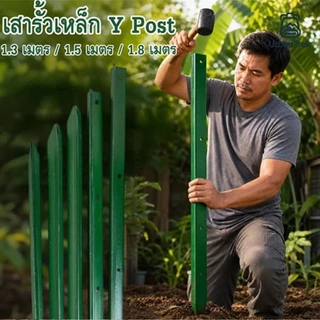 เสารั้วเหล็ก (10 ชิ้น) Y Post (ความสูง 1.3m 1.5m 1.8m) เสารั้วเหล็กหนา เสารั้วเหล็กหล่อสามเหลี่ยม เสารั้วเหล็กหล่อสามเหล