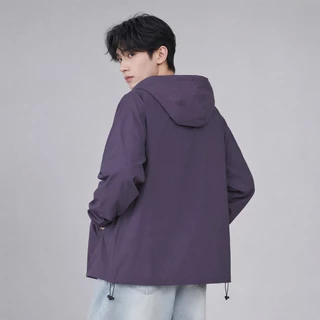 B&R รุ่นบาง เสื้อโค้ท Jacket มีหมวก การออกแบบเชือกผูก บางเบาระบายอากาศดี เหมาะสำหรับกิจกรรมกลางแจ้ง หลวมใส่สบาย