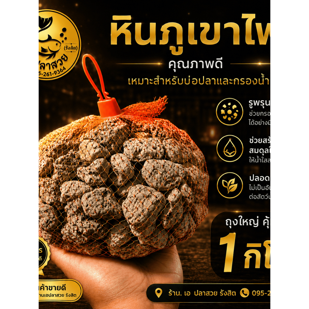 หินภูเขาไฟ,หินพัมมิส 1kg
