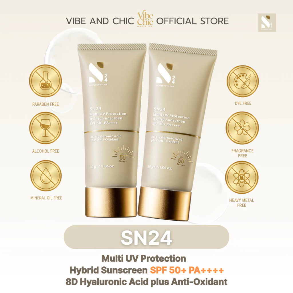 [2 หลอด] SN24 Multi UV Protection Hybrid Sunscreen SPF50+ PA++++ ครีมกันแดดสูตรแพทย์ผิวหนัง