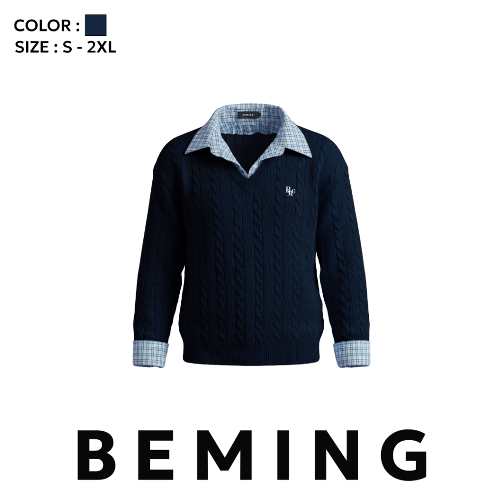 Bemingtop1123(S-2XL)-BMG Cable Knit Shirt – รูปที่ 3