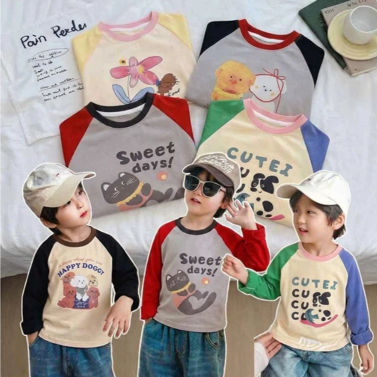💥ส่งจากไทย💥 ไซส์ 1-9 ขวบ เสื้อแขนยาวเด็ก รับประกันผ้านุ่ม CK252