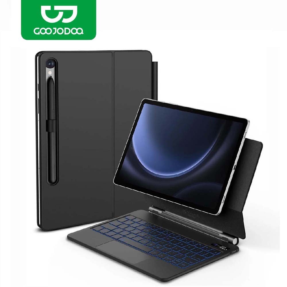 GOOJODOQ Keyboard For Samsung Tab S9/S9 FE/S8/S7 11 นิ้ว ขาตั้งแม่เหล็กแบบลอยตัว รองรับระบบสัมผัสหลายจุด