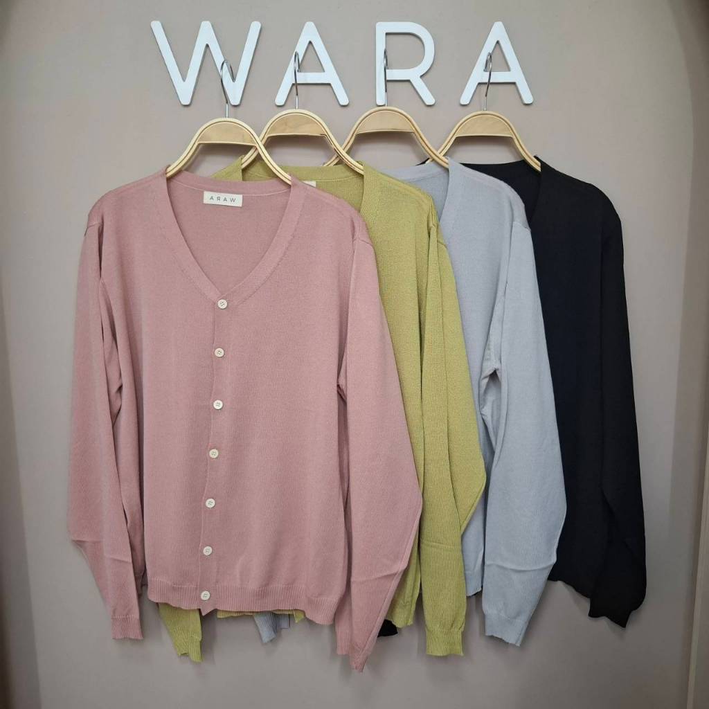 [ A101 ] เสื้อไหมพรม เสื้อคลุม คอวี แขนยาว คาร์ดิแกน ผ้าใส่สบาย ไม่ร้อน