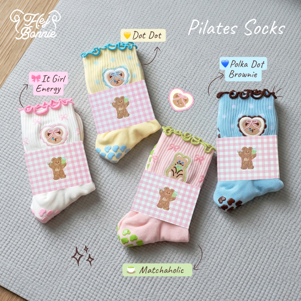 Wanna Be It Girl Pilates Socks🎀🐻 l Hej Bonnie Official