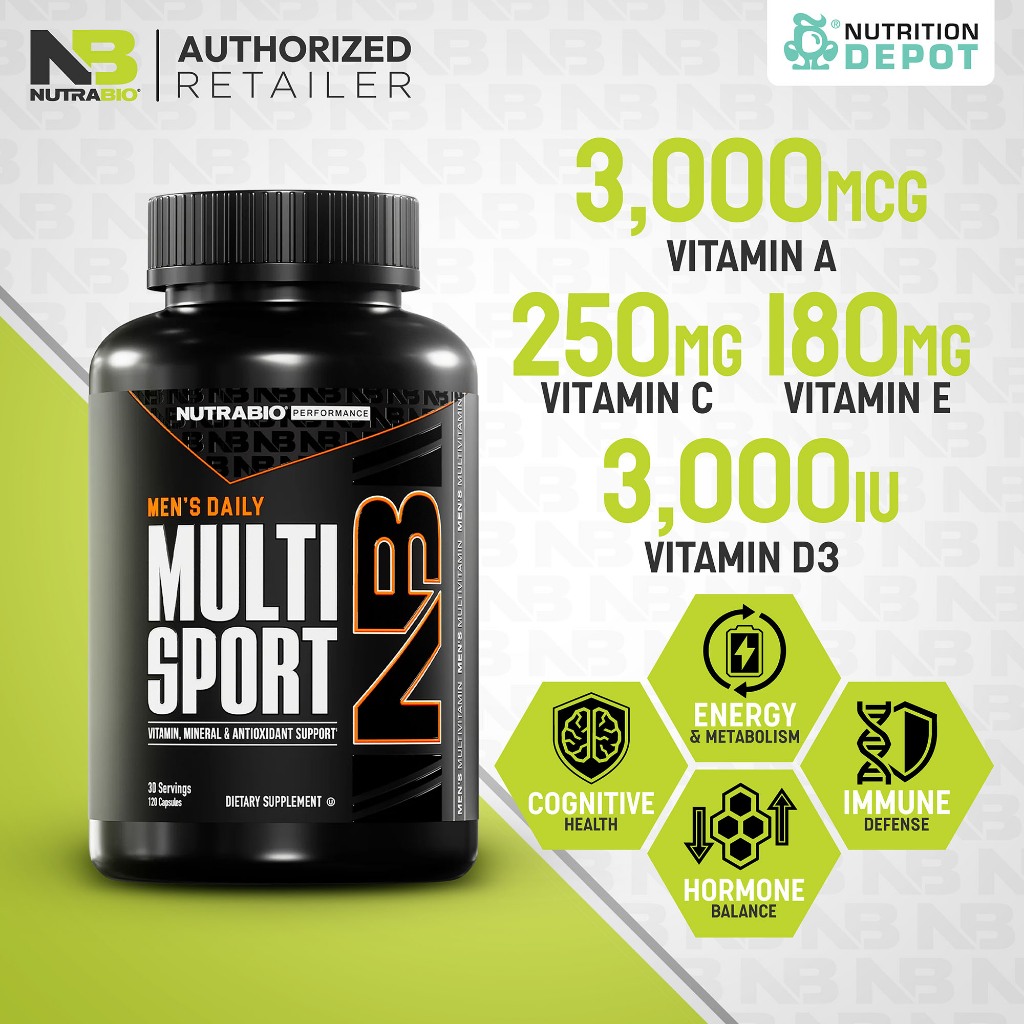 NutraBio Men's Daily MultiSport วิตามินรวมสำหรับผู้ชาย