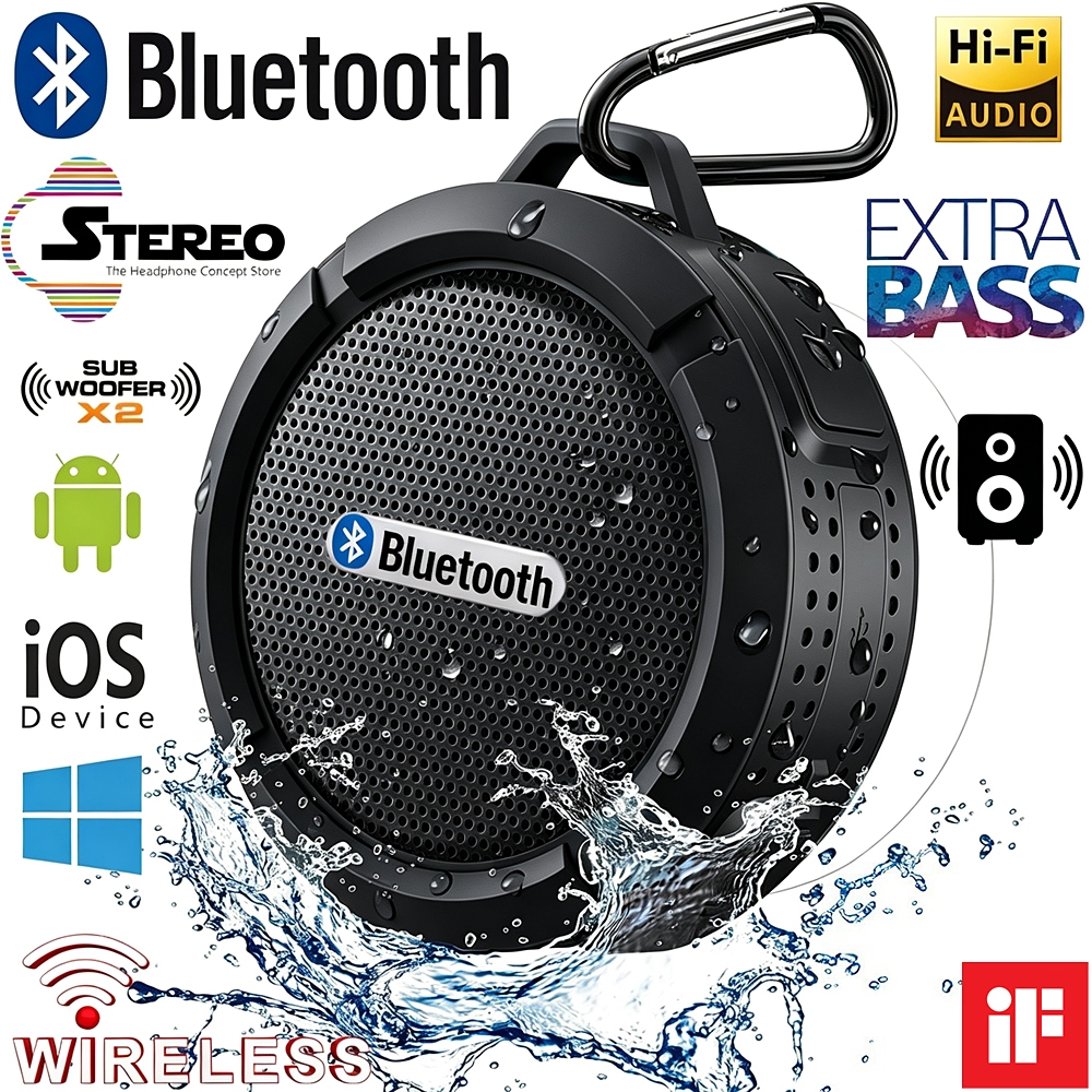 【3D HiFi】ลำโพงบลูทูธกันน้ำ Bluetooth Speaker ไร้สาย ลำโพงติดผนังพร้อมสติ๊กเกอร์ น่ารัก แจกสติ๊กเกอร์ฟรี พร้อมส่ง