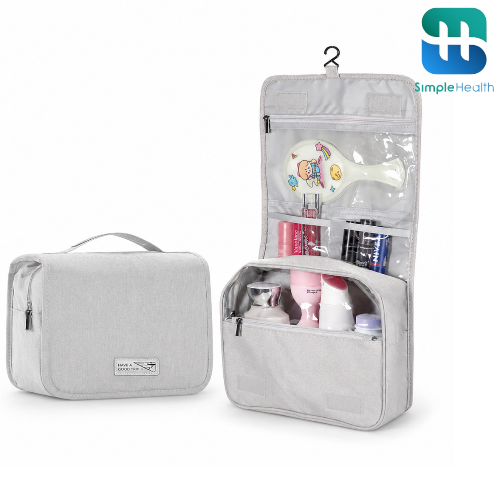 Simple Healthcare กระเป๋าเก็บของ กระเป๋าอาบน้ำ wash bag พับได้ แขวนผนังได้ กระเป๋าใส่อุปกรณ์อาบน้ำ