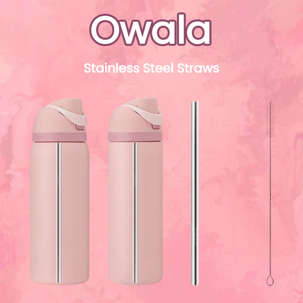 หลอดสำหรับ Owala FreeSip ขนาด 12oz/16oz/24oz/32oz | หลอด Owala แบบใช้ซ้ำได้ ทำจากสแตนเลส