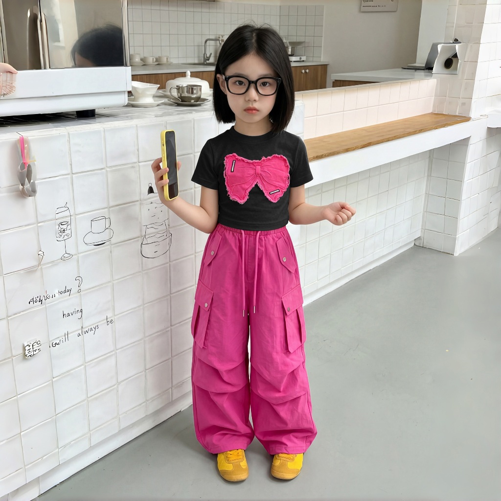 สไตล์เกาหลี แฟชั่นฤดูร้อน ชุดเซ็ทเด็กแ รูปที่ 3