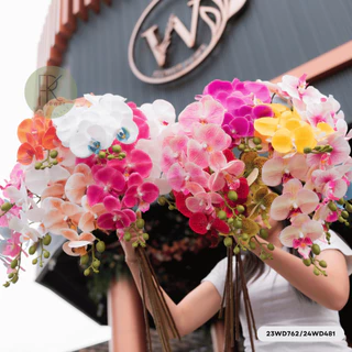 ฟาแลนยางเคลือบ9ดอก ช่อดอกไม้ประดิษฐ์ ดอกไม้ตกแต่งบ้าน ช่อฟาแลนปลอม ของตกแต่งงาน ของตกเเต่งคาเฟ่