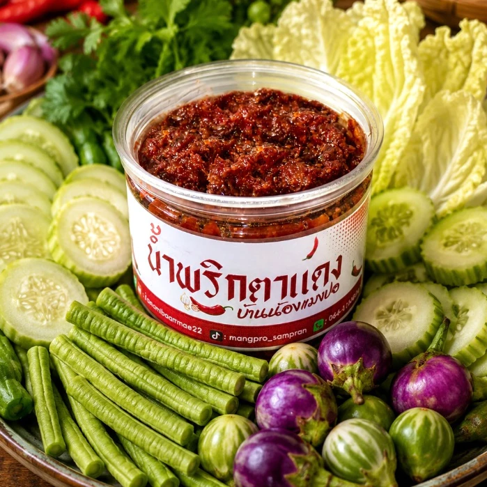 นํ้าพริกตาแดง 250 กรัม/กระปุก