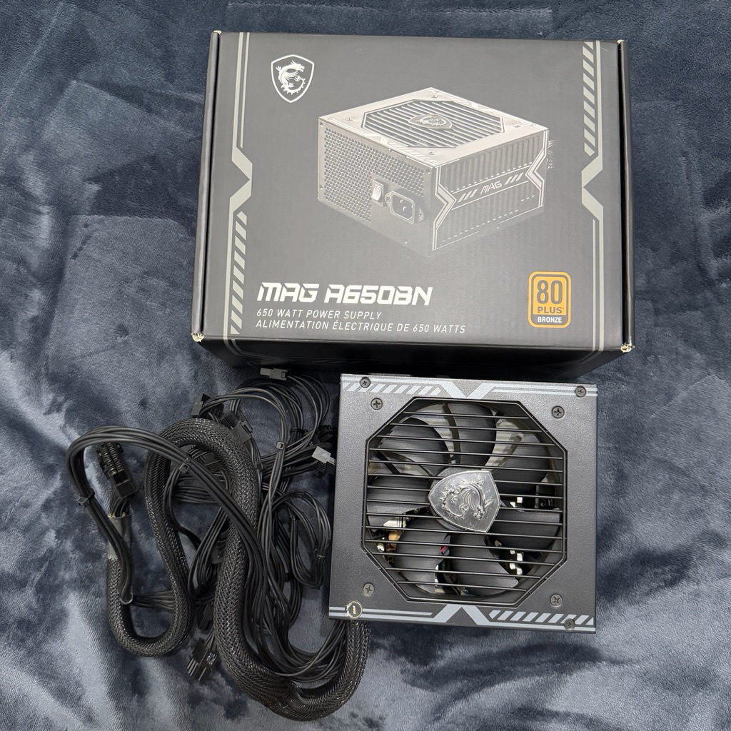 MSI MAG A650BN - 650W 80 PLUS BRONZE BLACK ATX POWER SUPPLY (อุปกรณ์จ่ายไฟ) มือสอง มีกล่อง