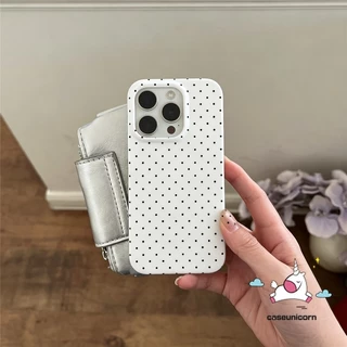 สำหรับ Redmi 15 15C 14C 9 13C 9A 10 12 12C A1 A2 A3 Note 9 14 11 12 8 13 10 Pro เคส IMD ลายจุดสีดำขาวแบบเรียบง่าย