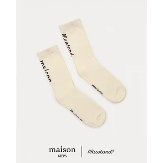 maison KEEPS x Mustard | Crew Socks | ทอโลโก้ maison และ Mustard