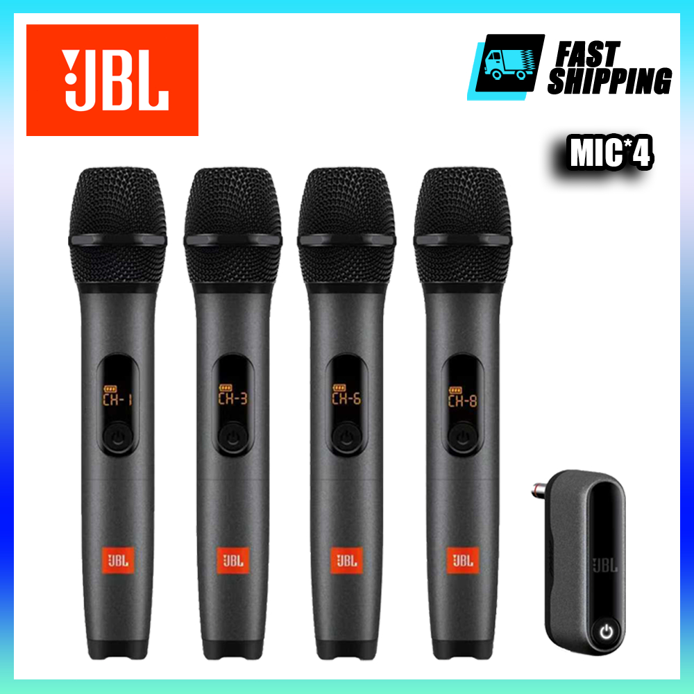 ไมโครโฟนไร้สาย JBL เจบีแอล พร้อมไมโครโฟนมือถือ 4 ตัว เหมาะสําหรับการชุมนุมและพูด