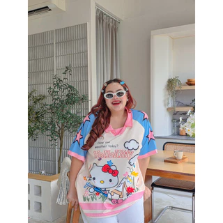 (ส่งด่วน) OVP Shirt Bigsize เสื้อคอวี คอปก ลายการ์ตูน อก46-66“ (PT)