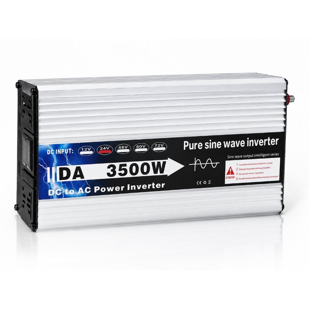 อินเวอร์เตอร์ Pure Sine Wave 3500W รุ่น DA แปลงไฟ DC 24V เป็น AC 220V คลื่นไซน์แท้ พร้อมจอ LCD