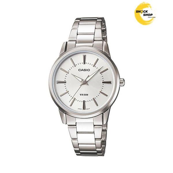 CASIO นาฬิกาข้อมือผู้หญิง รุ่น LTP-1303D วัสดุสเตนเลสสตีล สีเงิน คาสิโอ