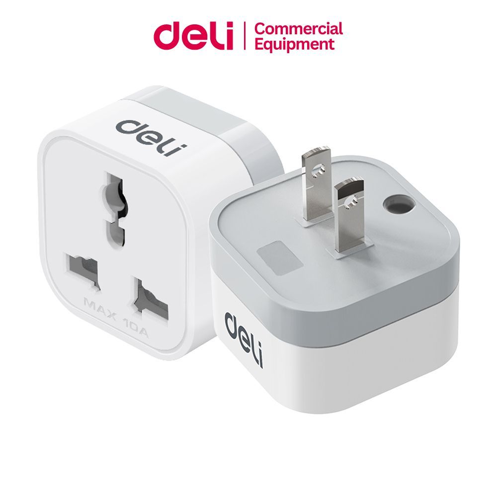 Deli อแดปเตอร์ หัวปลั๊ก EU US อะแดปเตอร์ท่องเที่ยว อแดปเตอร์แบบรวม ปลั๊กแปลง ใช้งานง่าย พกพาสะดวก Adapter Travel Adapter