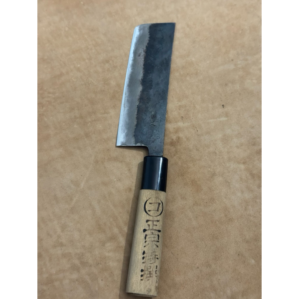 มีด Nakiri มีดญี่ปุ่น บลูสตีล เหล็กคาร์บอน Aogami 青鋼 (Aogami / Blue Steel) ผิว Kurouchi