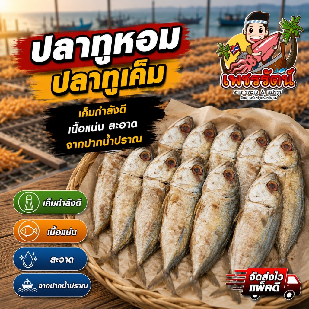 ปลาทูเค็ม ปลาทูหอม เนื้อแน่นๆ รสเค็มนัวกลมกล่อม จากปากน้ำปราณ