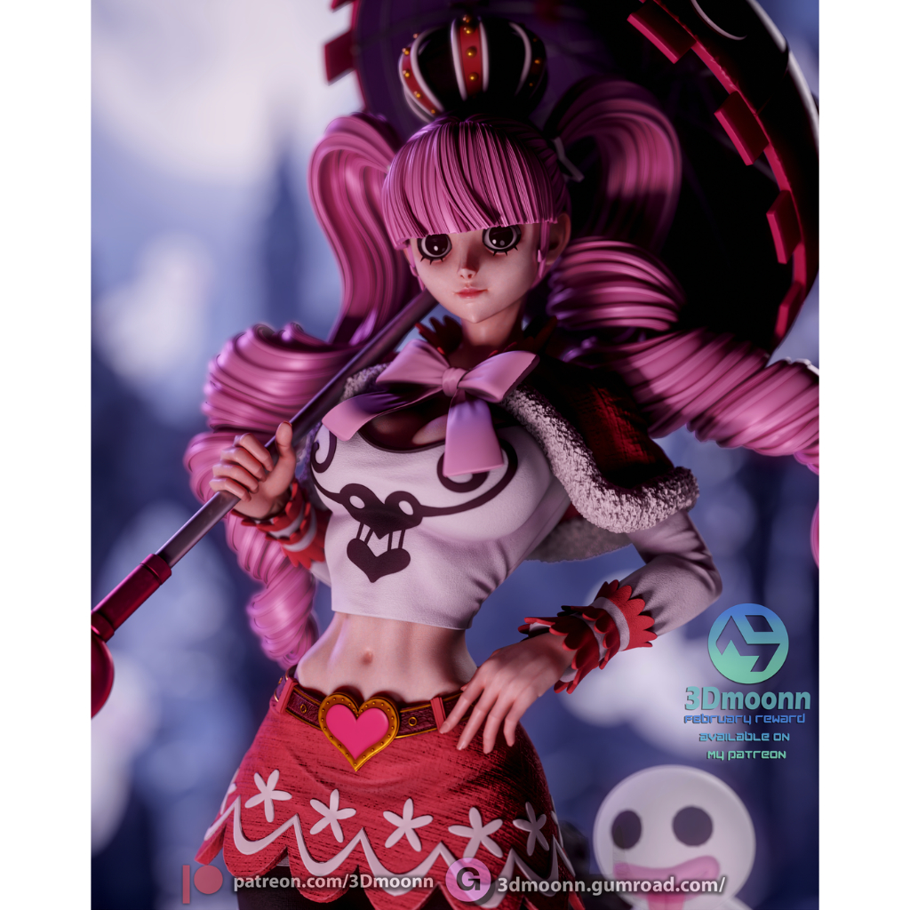 Perona - One piece โมเดลการ์ตูน ฟิกเกอร์ Resin 3D Printing Model ขนาด 1/8–1/6 [โมเดลเรซิ่นไม่ทำสี]