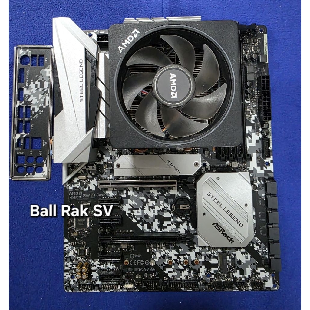 เมนบอร์ด AM4 ASROCK B450 STEEL LEGEND DDR4 Support 5000 Series/Cpu AMD Ryzen 7 3700x 3.6 Ghz Base/4.