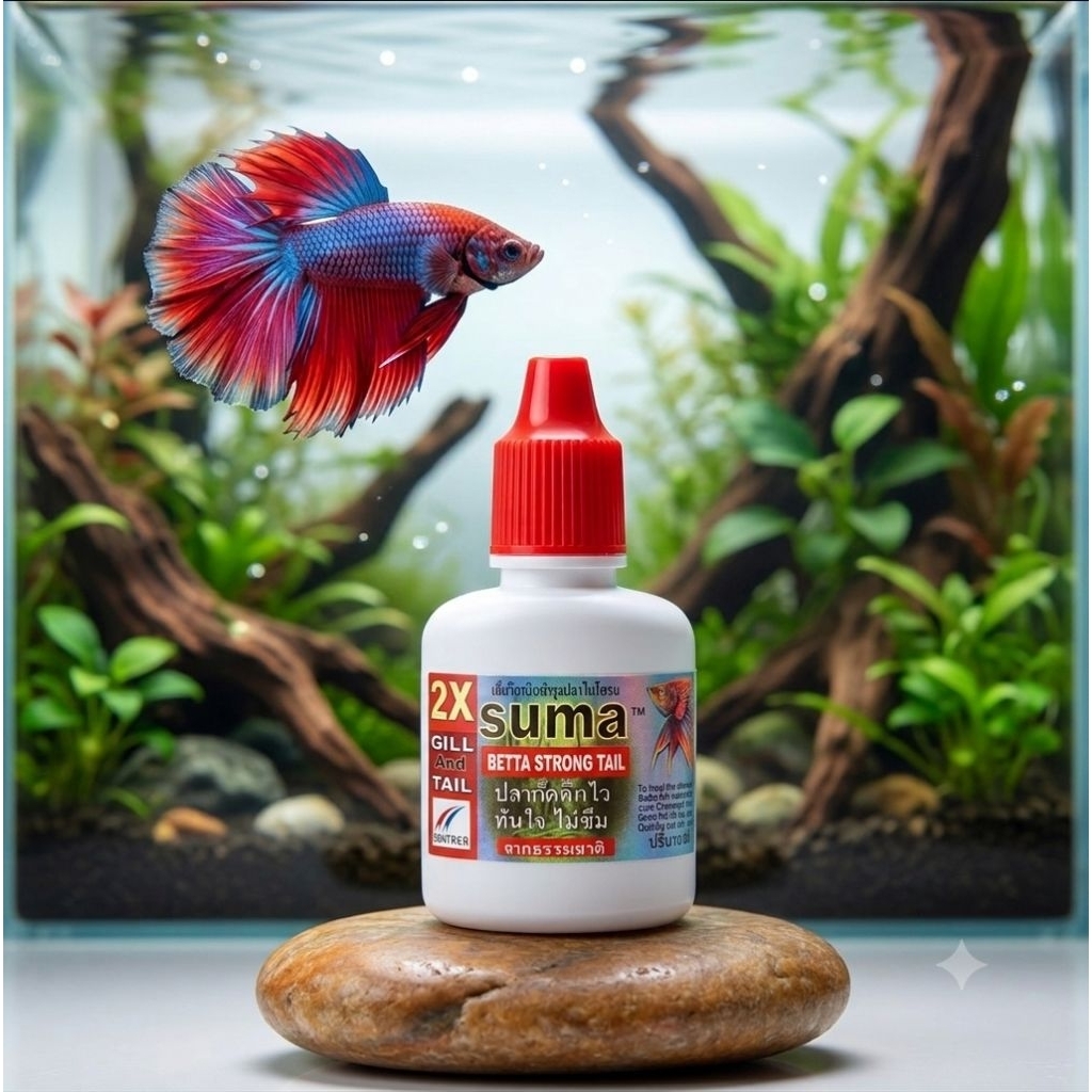Suma X2 Betta Strong Tail ฝาแดง ยาโด๊ปปลากัด คึกไว ทันใจ ไม่ซึม แข็งแรง 12ml.