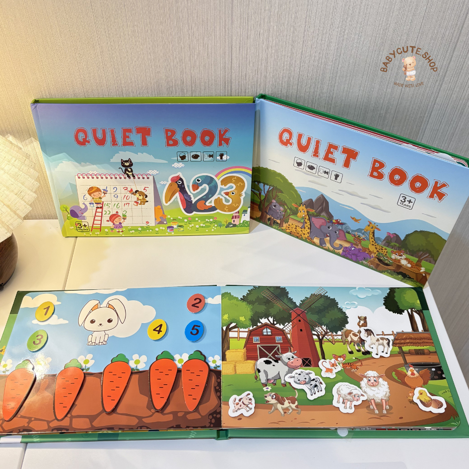 Babycute Quiet Book หนังสือกิจกรรมเสริมพัฒนาการเด็ก 3+ ฝึกจับคู่ สังเกต และเรียนรู้ผ่านการเล่น