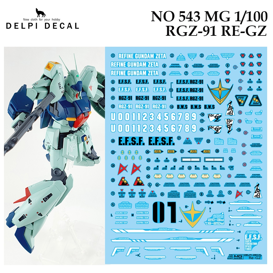 DELPI DECAL 543 MG 1/100 RGZ 91 RE GZ  WATER SLIDE DECAL