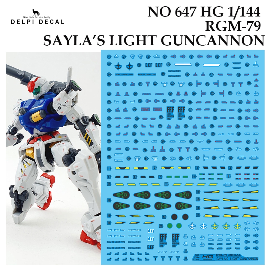 [DELPI DECAL] 647 HG 1/144 RGM-79 SAYLA"S LIGHT GUNCANNON  WATER SLIDE DECAL