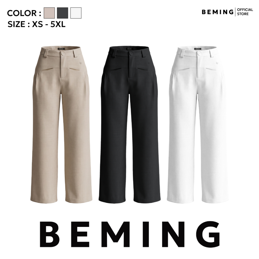 Bemingpants099(XS–5XL) - Pock Pants – กางเกงขายาวเอวสูงทรงตรง พร้อมกระเป๋าหน้าใช้งานได้จริง