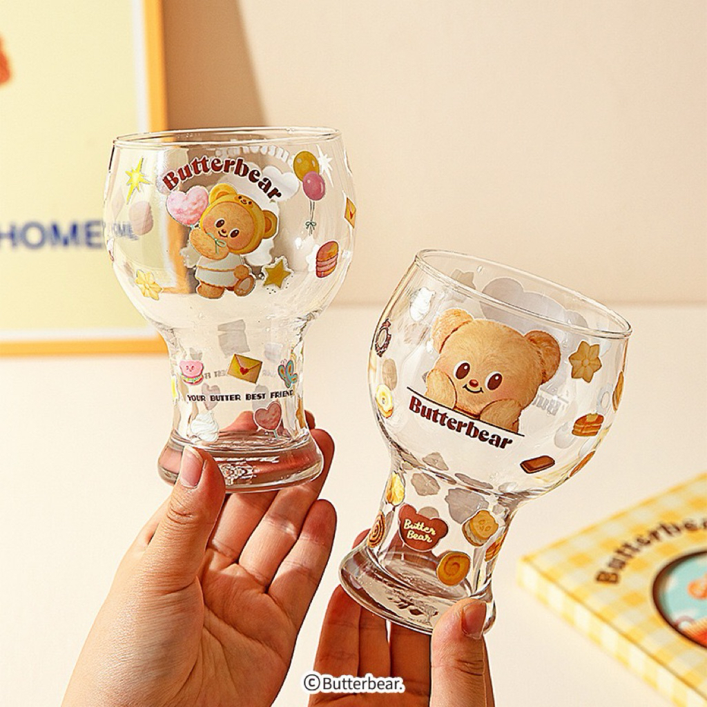 แก้วหมีเนย✨พร้อมส่ง3ลาย