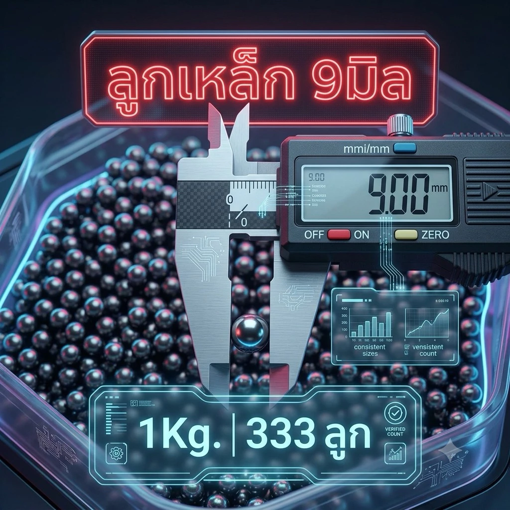 ลูกกลมขนาด 9มิล บรรจุ 120 ลูก ต่อ1 ชุด