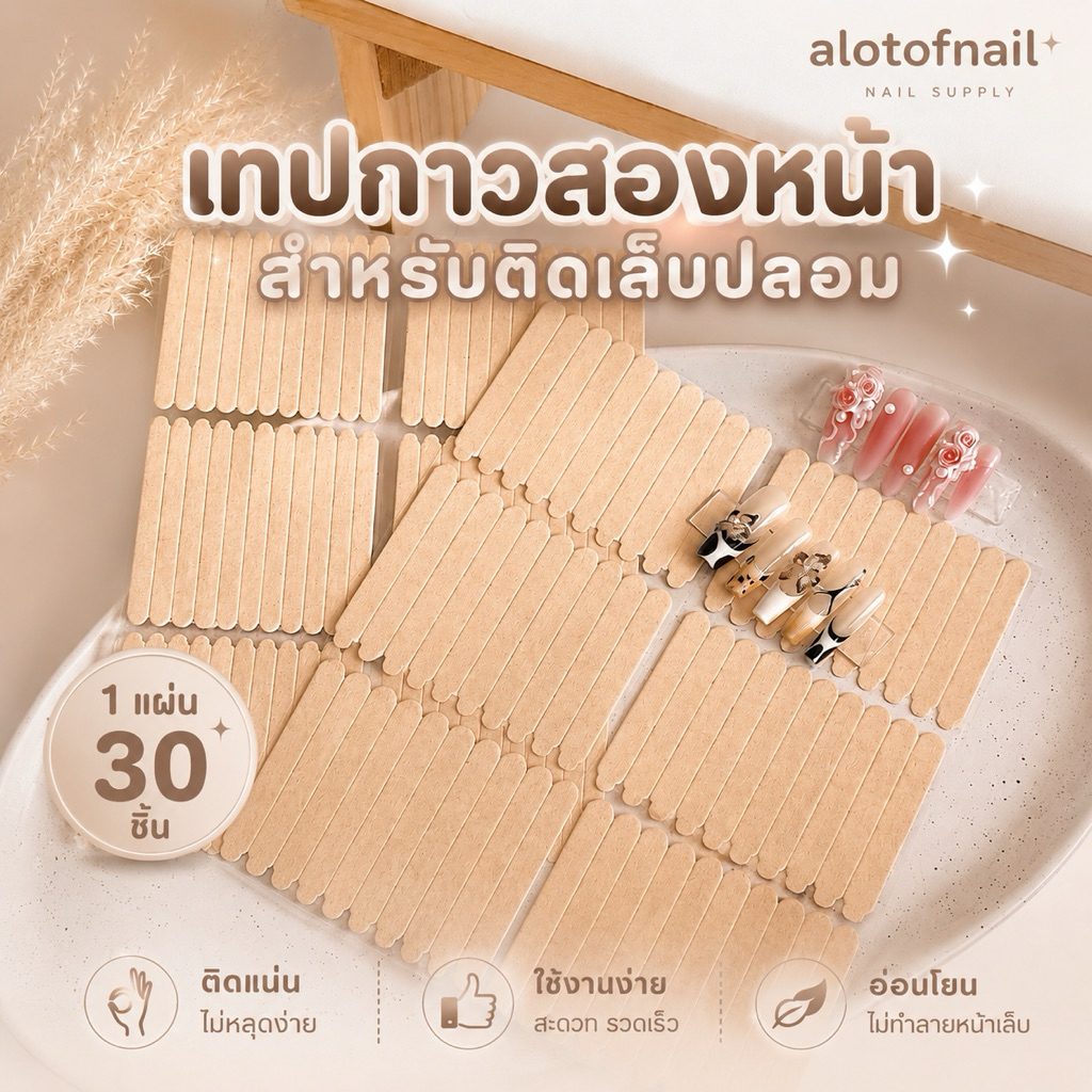 เทปกาวสองหน้า เทปใสติดเล็บปลอม ติดเล็บตัวโชว์อย่าง ยืดหยุ่นได้