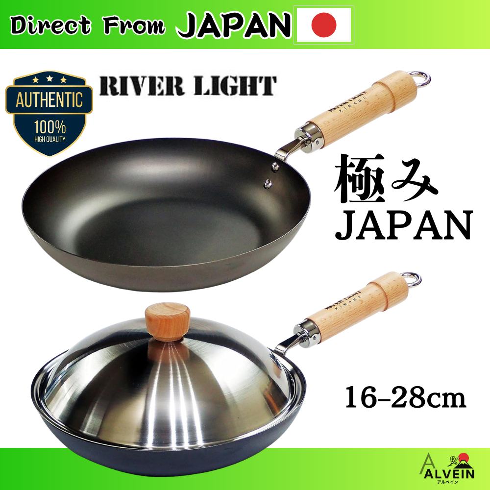 【Direct From Japan】River Light Kiwame Japan Iron Wok IH Compatible 16–28cm
