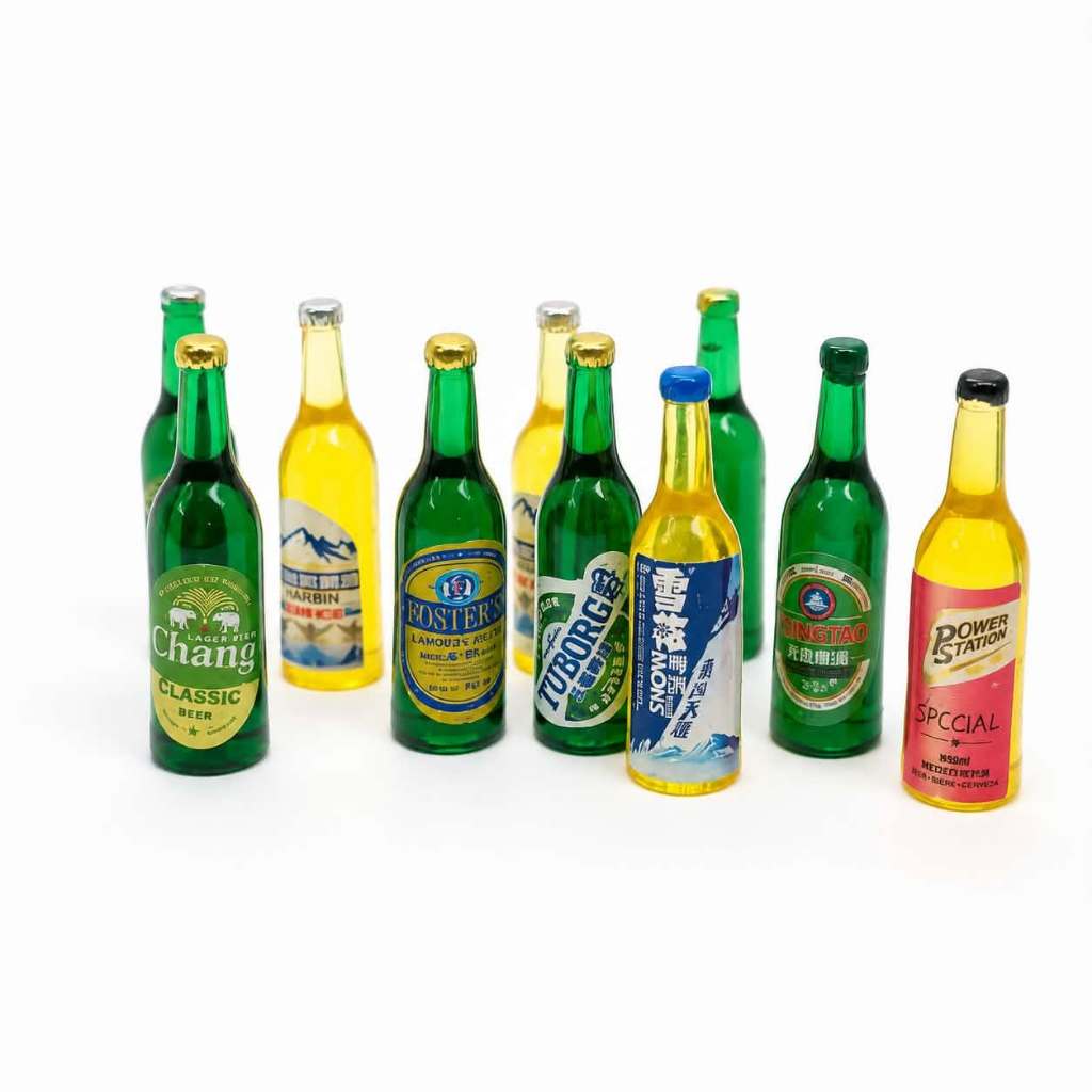 J215/3 ขวดเบียร์ผสมของจิ๋วโมเดลจำลองสะสมแพ็คละ 10 ชิ้น