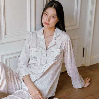 MUSLIN Reverie Ivory Mist - Silk Satin Pajamas [Maison collection]