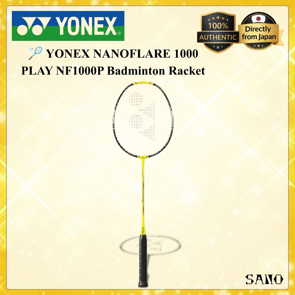 YONEX NANOFLARE 1000 PLAY NF1000P Badminton Racket Pre Strung Head Light Lightning Yellow 4U5G