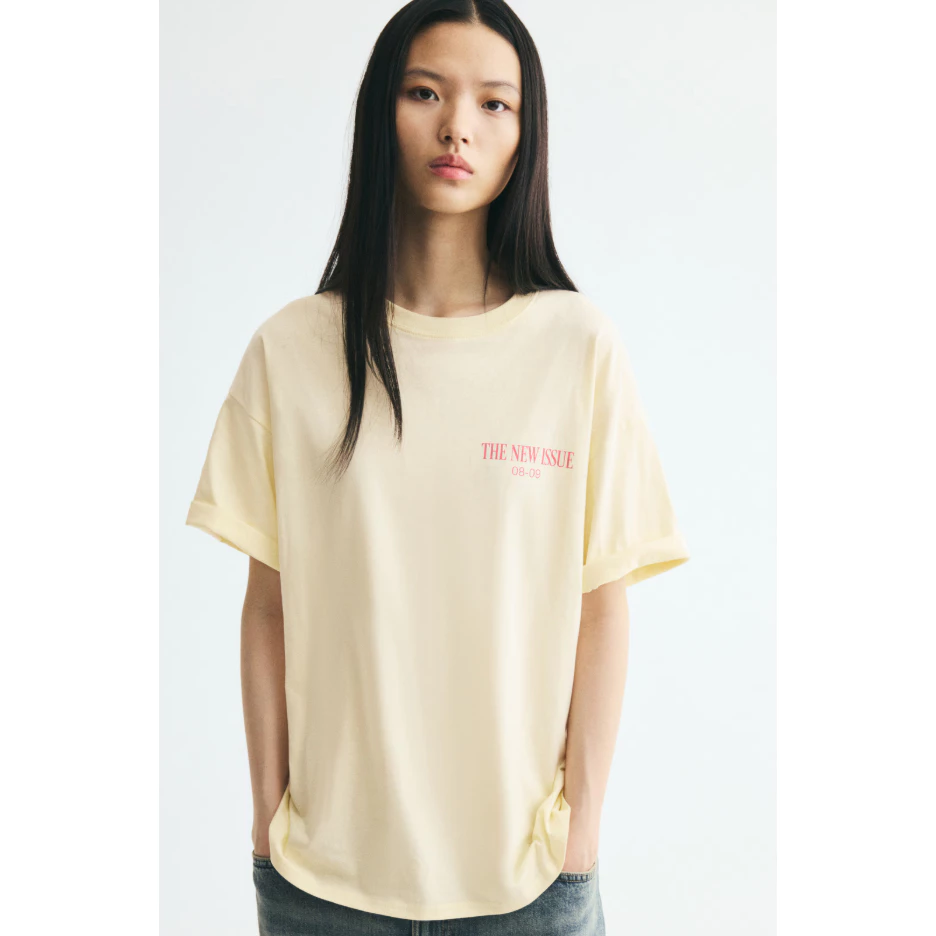 H&M(เอชแอนด์เอ็ม) เสื้อยืดโอเวอร์ไซส์พิมพ์ลาย ผู้หญิง 1341689_6