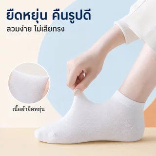 ถุงเท้าข้อสั้น ถุงเท้าทำงานทรงสั้น ดีไซน์เรียบสีสุภาพ ผ้านุ่มไม่ระคายเคือง กระชับรับรูปเท้า ใส่สบายตลอดวัน